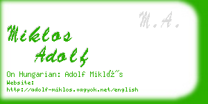 miklos adolf business card